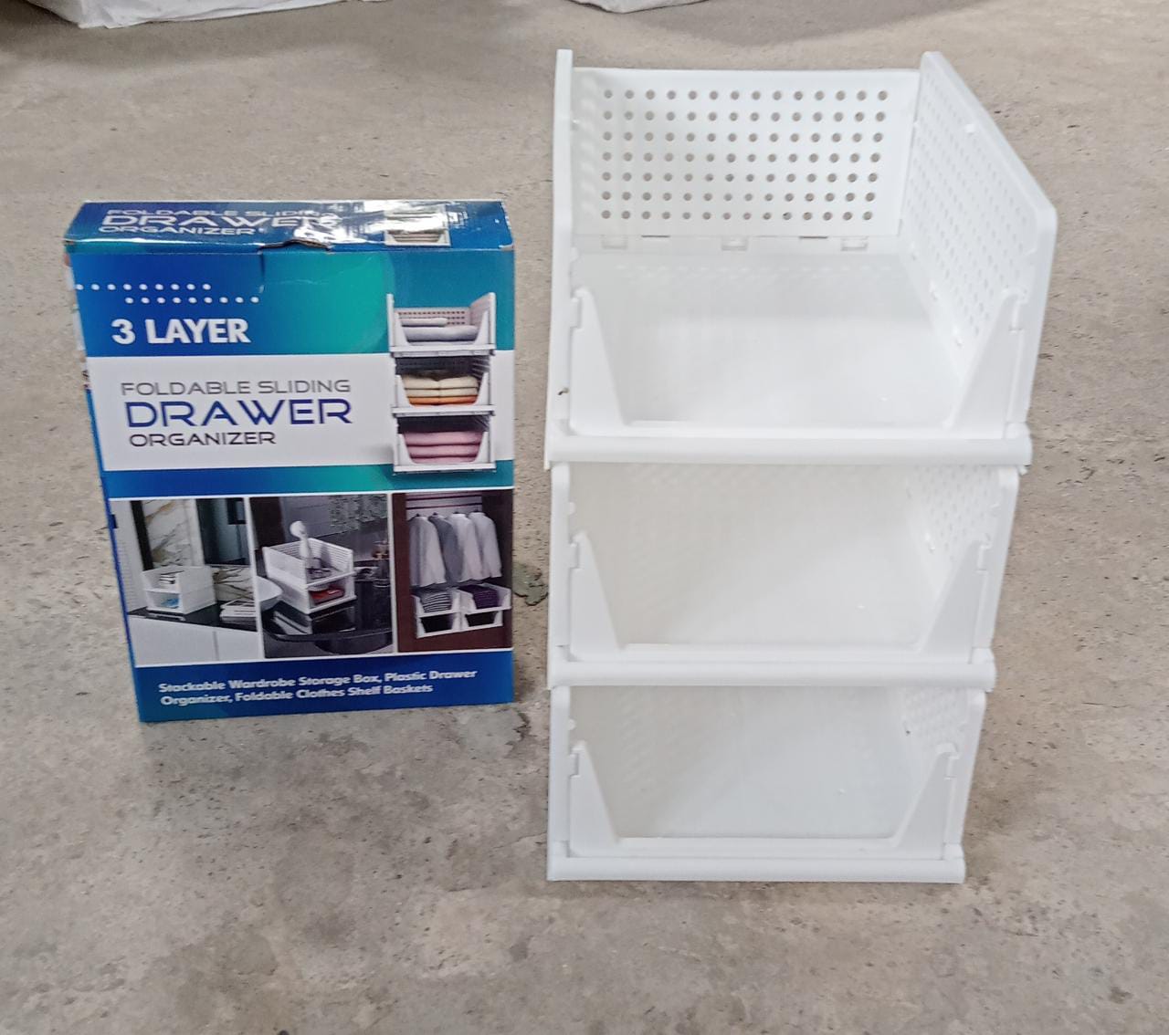 7732 3 Layer Clothes Organizer for Wardrobe Cupboard Organizer for Clothes Foldable and Stackable Closet Organizer Drawer Organizer for Clothes, Multi Purpose Plastic Drawer 7732 3 Layer Clothes Organizer for Wardrobe Cupboard Organizer for Clothes Foldable and Stackable Closet Organizer Drawer Organizer for Clothes, Multi Purpose Plastic Drawer